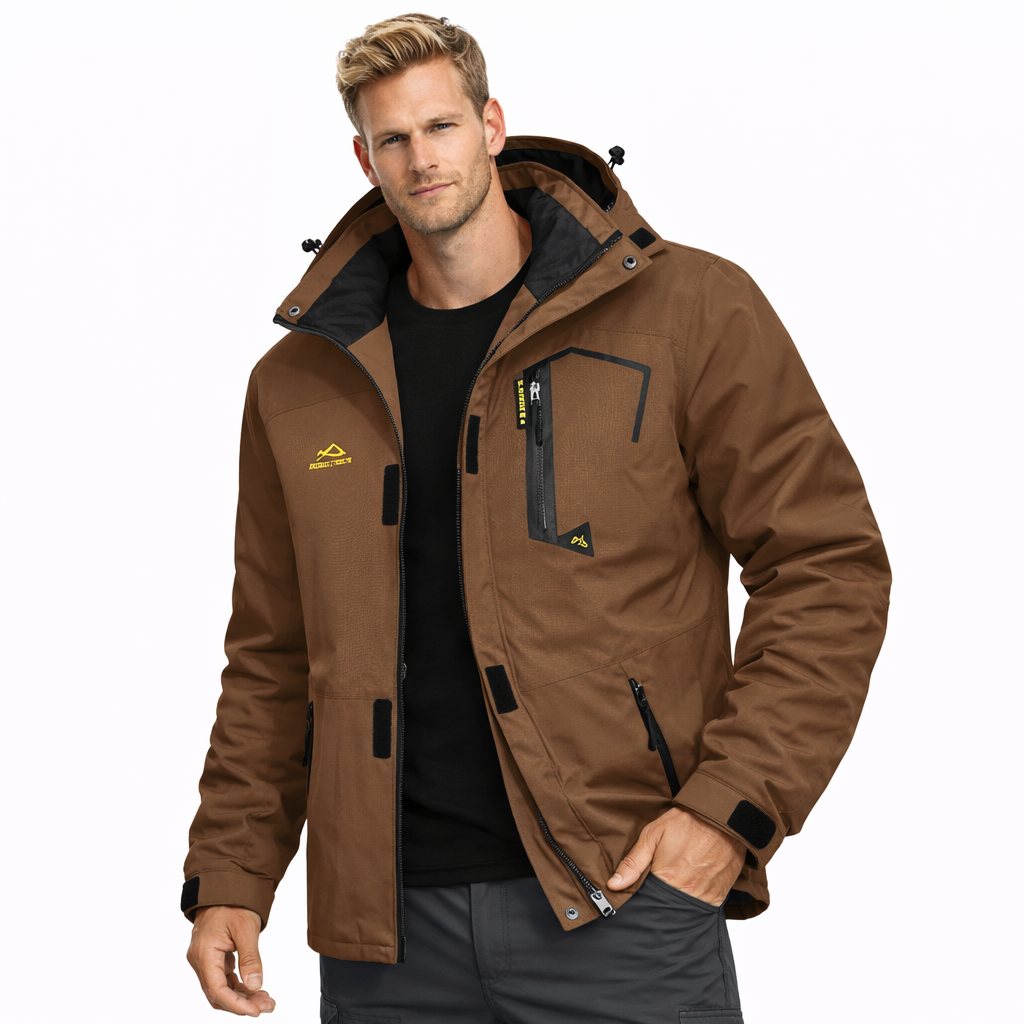 Herre Skijakke – Vanntett &amp; Varm Parkas med Hette | Tykk Vinterjakke til Snø &amp; Kulde