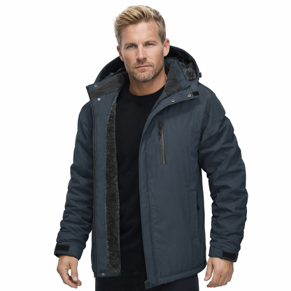 Herre Vinterjakke – Tykk Fleece &amp; Vanntett Softshell | Skijakke &amp; Vindjakke til Friluft &amp; Hverdag – Rød