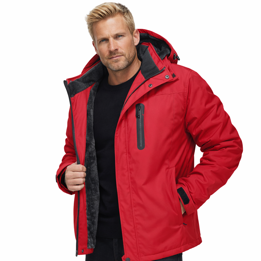 Herre Vinterjakke – Tykk Fleece &amp; Vanntett Softshell | Skijakke &amp; Vindjakke til Friluft &amp; Hverdag