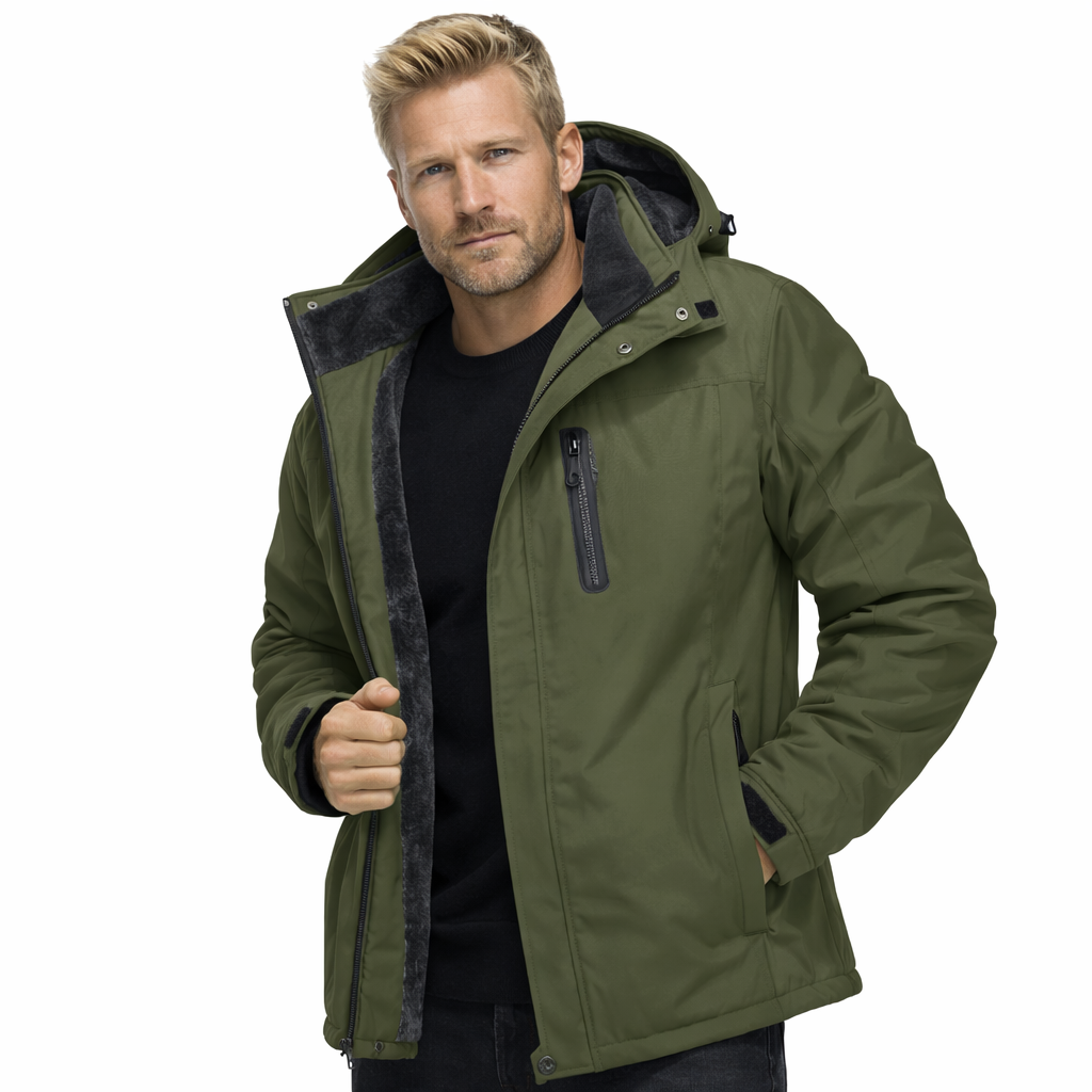 Herre Vinterjakke – Tykk Fleece &amp; Vanntett Softshell | Skijakke &amp; Vindjakke til Friluft &amp; Hverdag