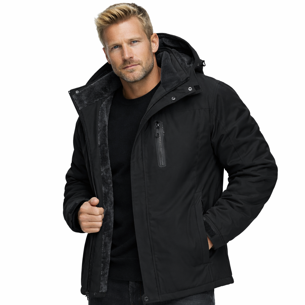 Herre Vinterjakke – Tykk Fleece &amp; Vanntett Softshell | Skijakke &amp; Vindjakke til Friluft &amp; Hverdag