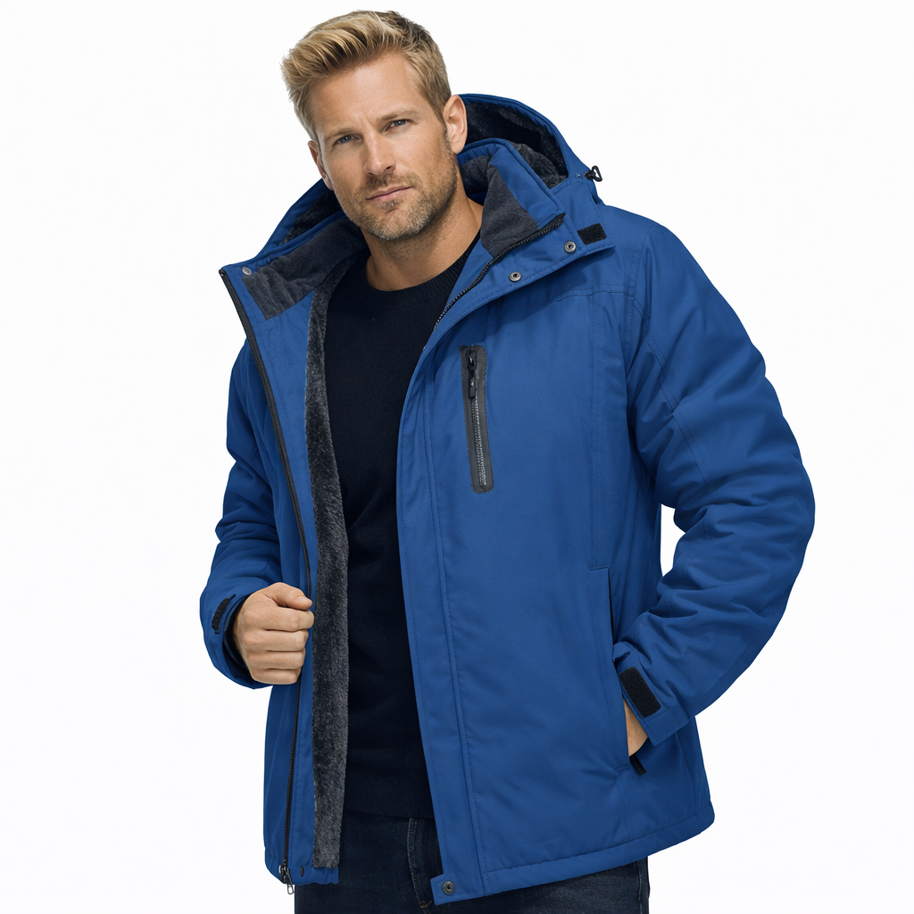 Herre Vinterjakke – Tykk Fleece &amp; Vanntett Softshell | Skijakke &amp; Vindjakke til Friluft &amp; Hverdag