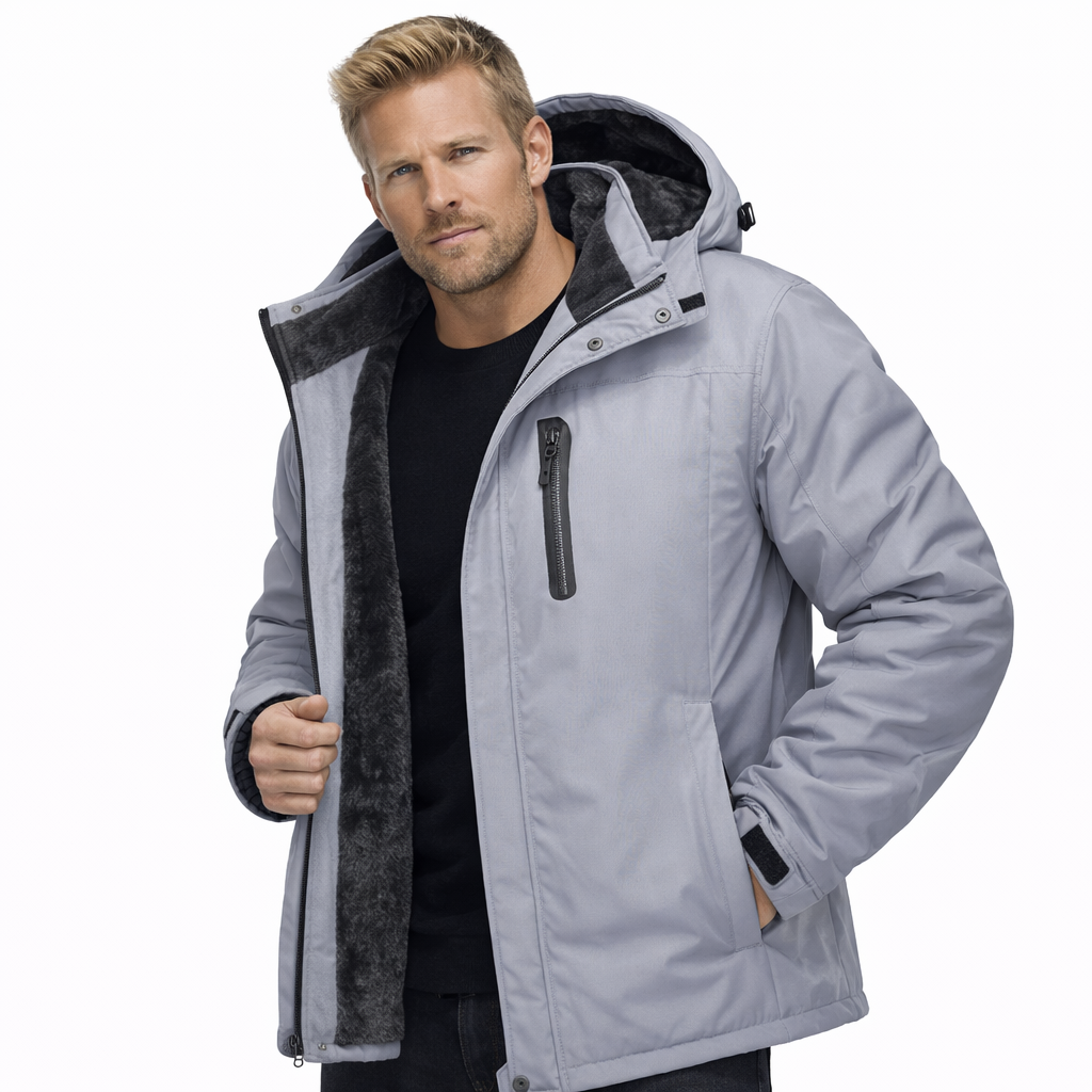 Herre Vinterjakke – Tykk Fleece &amp; Vanntett Softshell | Skijakke &amp; Vindjakke til Friluft &amp; Hverdag