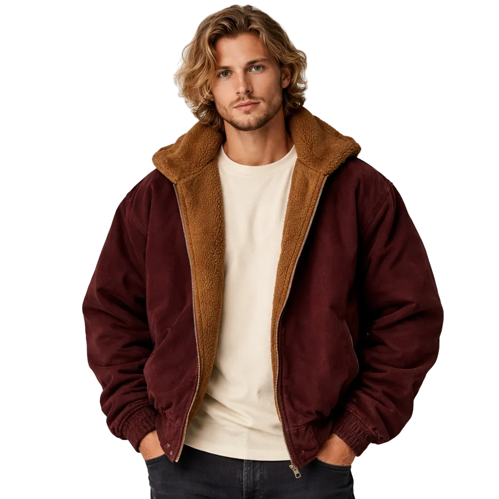Japansk Vintage Polarfleece Jakke – Herre Vinterjakke | Løs Passform &amp; Streetwear Stil – Grå