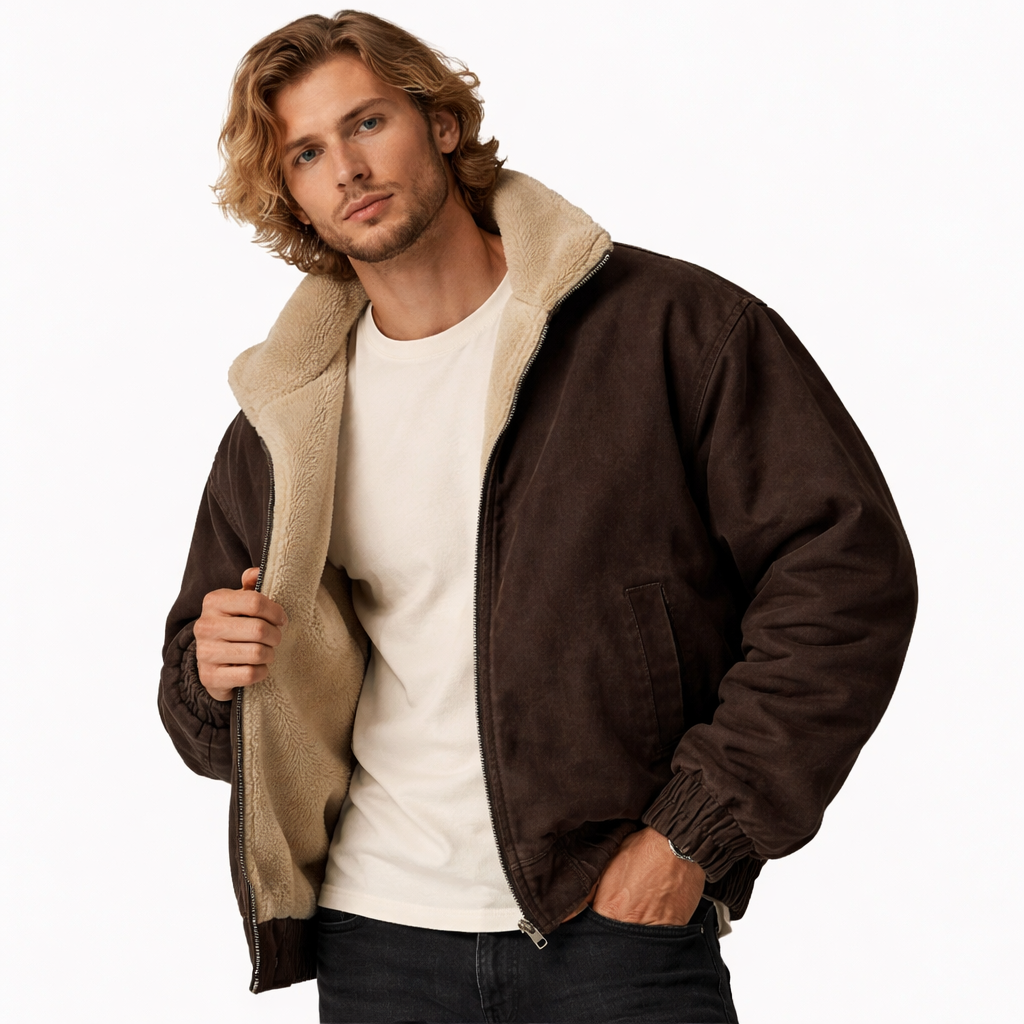 Japansk Vintage Polarfleece Jakke – Herre Vinterjakke | Løs Passform &amp; Streetwear Stil