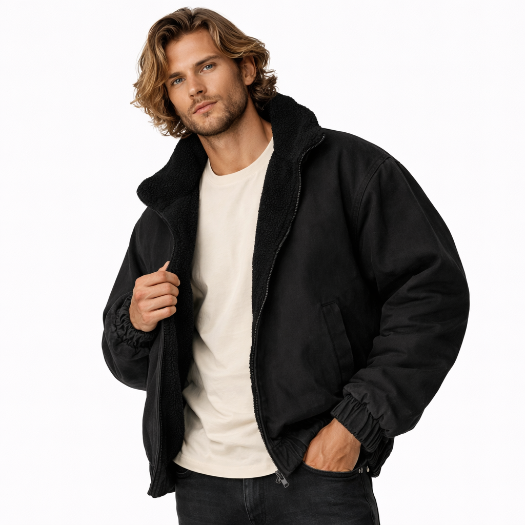 Japansk Vintage Polarfleece Jakke – Herre Vinterjakke | Løs Passform &amp; Streetwear Stil