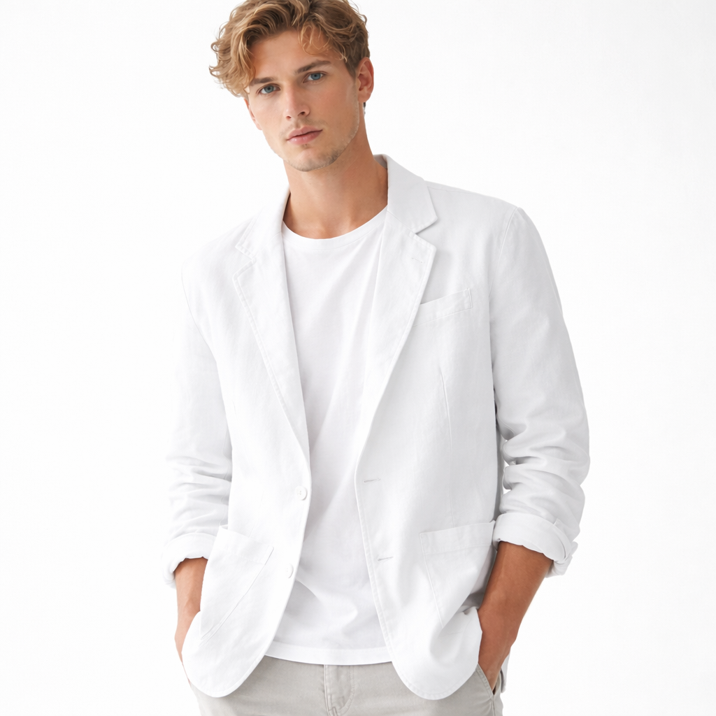 Lett Sommerblazer for Herre i Lin og Bomull – Pustende &amp; Elegant Jakke til Business og Casual Bruk
