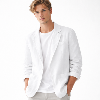 Lett Sommerblazer for Herre i Lin og Bomull – Pustende &amp; Elegant Jakke til Business og Casual Bruk