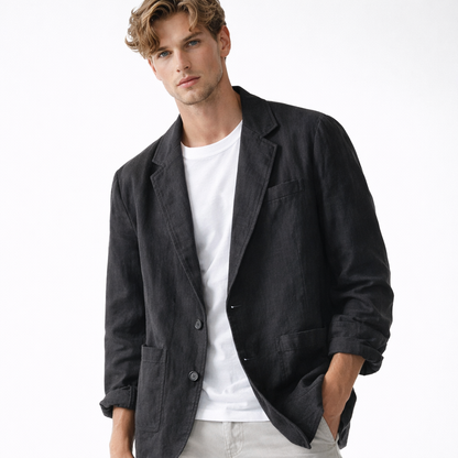 Lett Sommerblazer for Herre i Lin og Bomull – Pustende &amp; Elegant Jakke til Business og Casual Bruk
