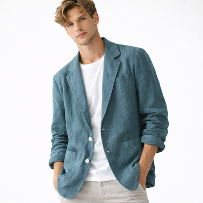 Lett Sommerblazer for Herre i Lin og Bomull – Pustende &amp; Elegant Jakke til Business og Casual Bruk