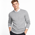 Klassisk Herregenser i Bomull – Tynn O-hals Strikkegenser | Enkel og Komfortabel Pullover til Vår og Høst (M–4XL) – Marineblå