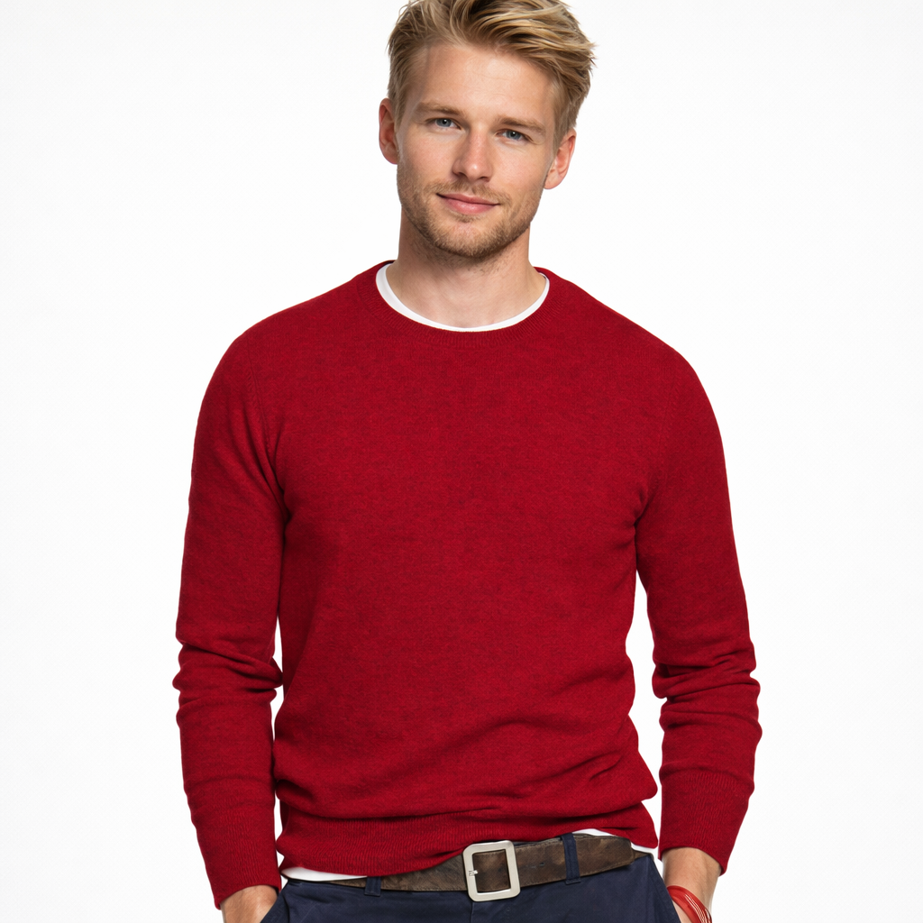Klassisk Herregenser i 100 % Bomull – Strikket Pullover i Store Størrelser (opptil 5XL) | Varm og Myk Genser til Høst og Vinter – Svart