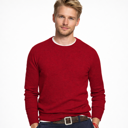 Klassisk Herregenser i 100 % Bomull – Strikket Pullover i Store Størrelser (opptil 5XL) | Varm og Myk Genser til Høst og Vinter – Svart
