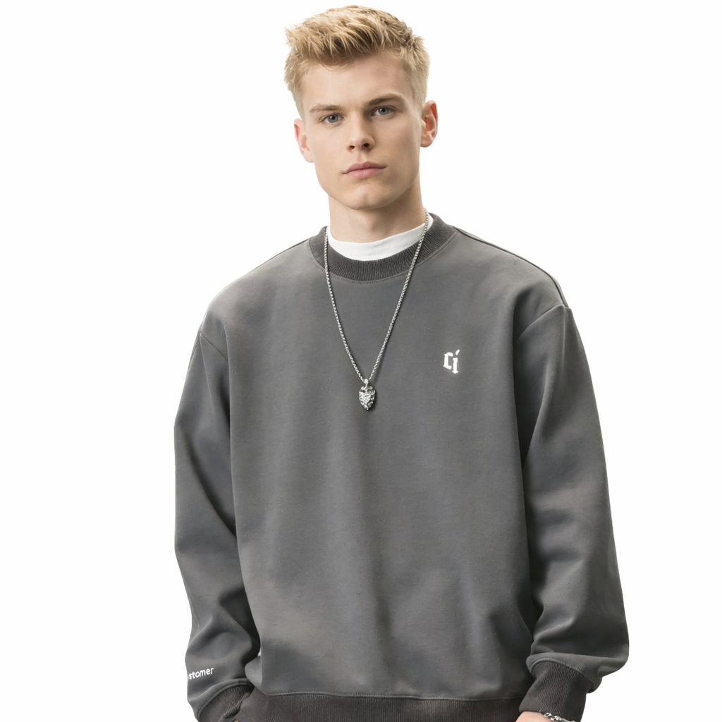 Herre Genser – Klassisk Rund Hals, Ensfarget &amp; Komfortabel | Business Casual Høst/Vinter – shenhuithick