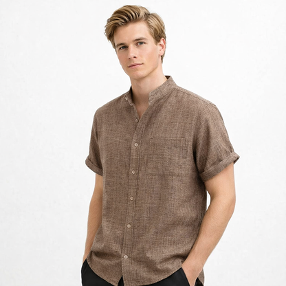 Sommer Skjorte for Menn – Pustende Bomull &amp; Lin, Kortermet, Elegant og Casual