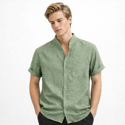 Sommer Skjorte for Menn – Pustende Bomull &amp; Lin, Kortermet, Elegant og Casual