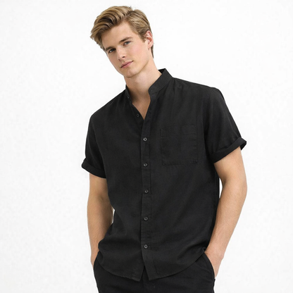 Sommer Skjorte for Menn – Pustende Bomull &amp; Lin, Kortermet, Elegant og Casual