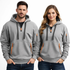 Unisex fleece hettegenser med glidelåslommer – løs passform, store størrelser – Marineblå