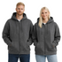 Unisex Hettegenser med Glidelås – Oversized Streetwear Hoodie med Doble Lommer | Varm & Trendy til Høst og Vinter – Grå