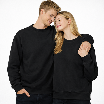 Unisex Heavyweight Genser – Rund Hals, Ensfarget &amp; Løs Passform | Casual &amp; Sporty Stil