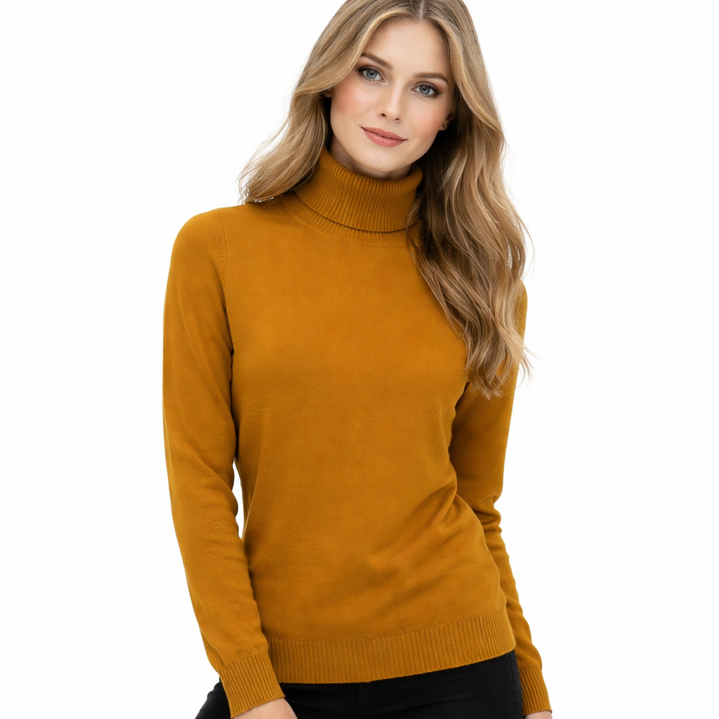 Damegenser i 100% Kasjmir &amp; Mink – Tykk, Varm &amp; Eksklusiv Strikkegenser med Høy Hals | Plus Size