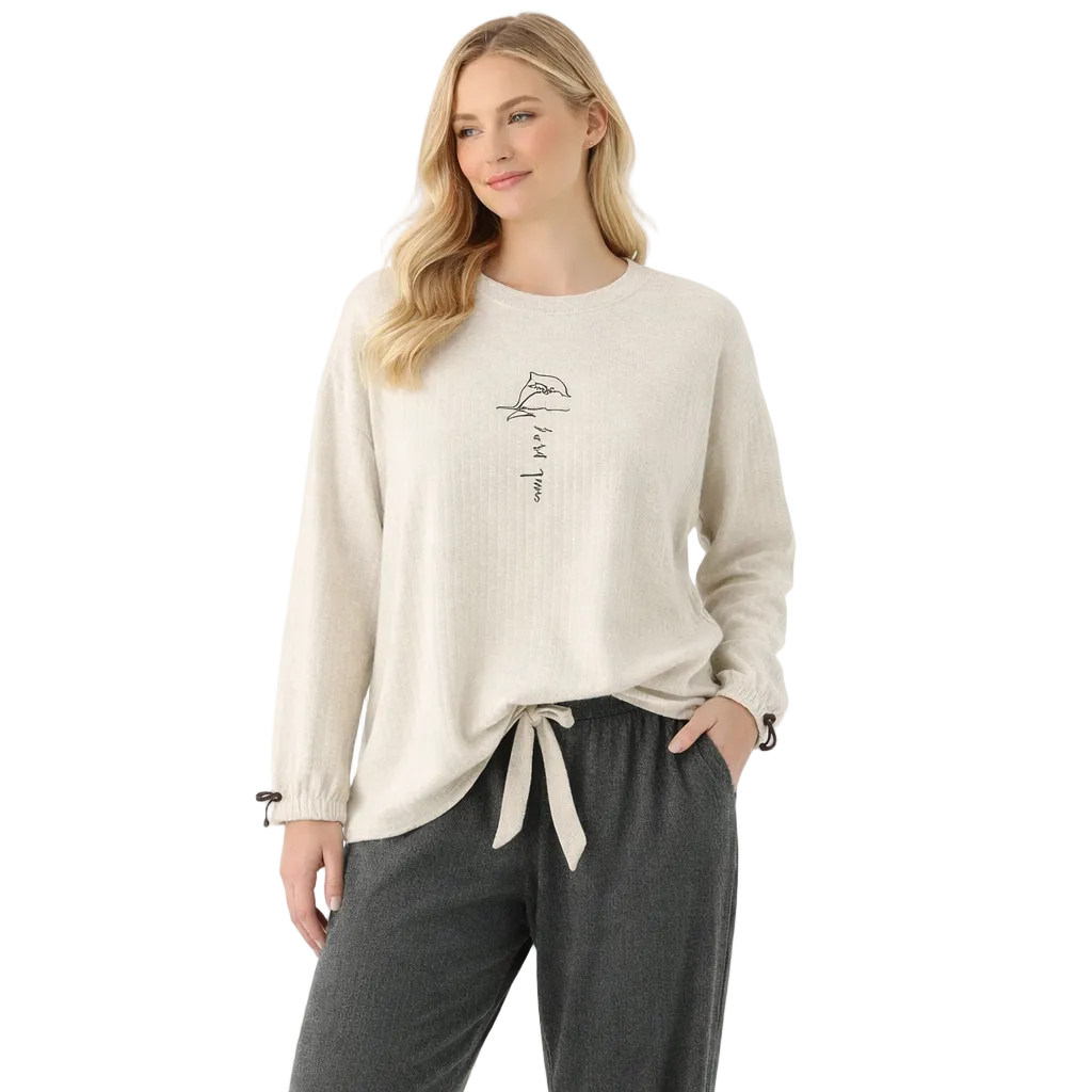 Kordfløyel-Pysjamas til Dame – Varmt Vintersett i Bomull, Løs Passform (Langermet) | Mykt Loungewear – 208912