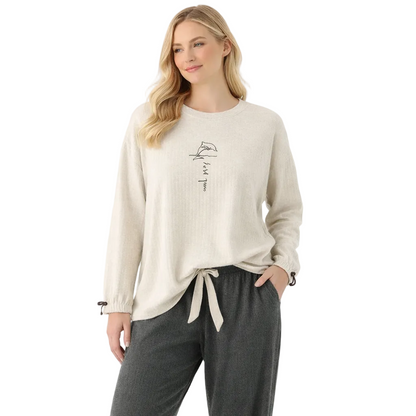 Kordfløyel-Pysjamas til Dame – Varmt Vintersett i Bomull, Løs Passform (Langermet) | Mykt Loungewear – 208912