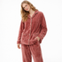 Varm Vinterpysj til Dame – 2-delt Sett i Tykk Flanell/Coral Fleece (Langermet) | Mykt Loungewear – KYJR-213353