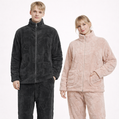 Matchende Par-Pysjamas i Varm Flanell – 2-delt Vintersett til Dame &amp; Herre | Tykk Nattøy/Loungewear
