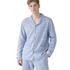 Herrepysjamas i Bomull – Rutete/Stripete 2-delt Sett med Krage (Turn-down Collar), Langermet | Høst/Vinter (3XL) – KY-3880
