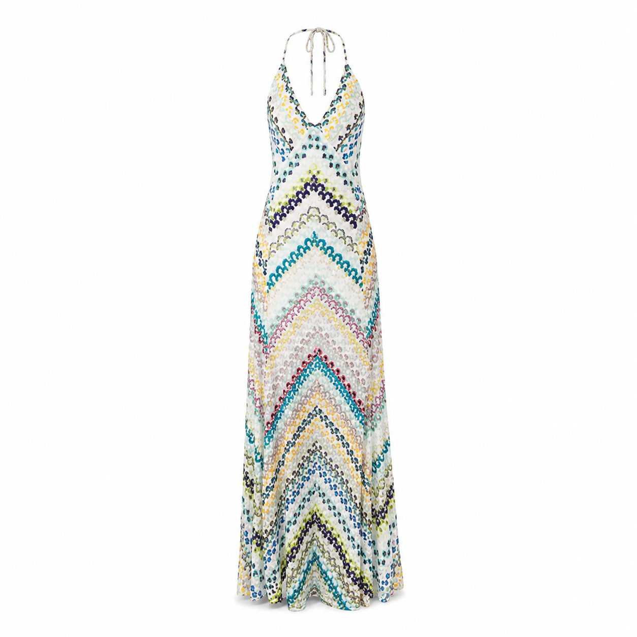 Boho Maxikjole til Dame | Ermeløs Kjole med Dyp V-Hals og Lang Silhuett