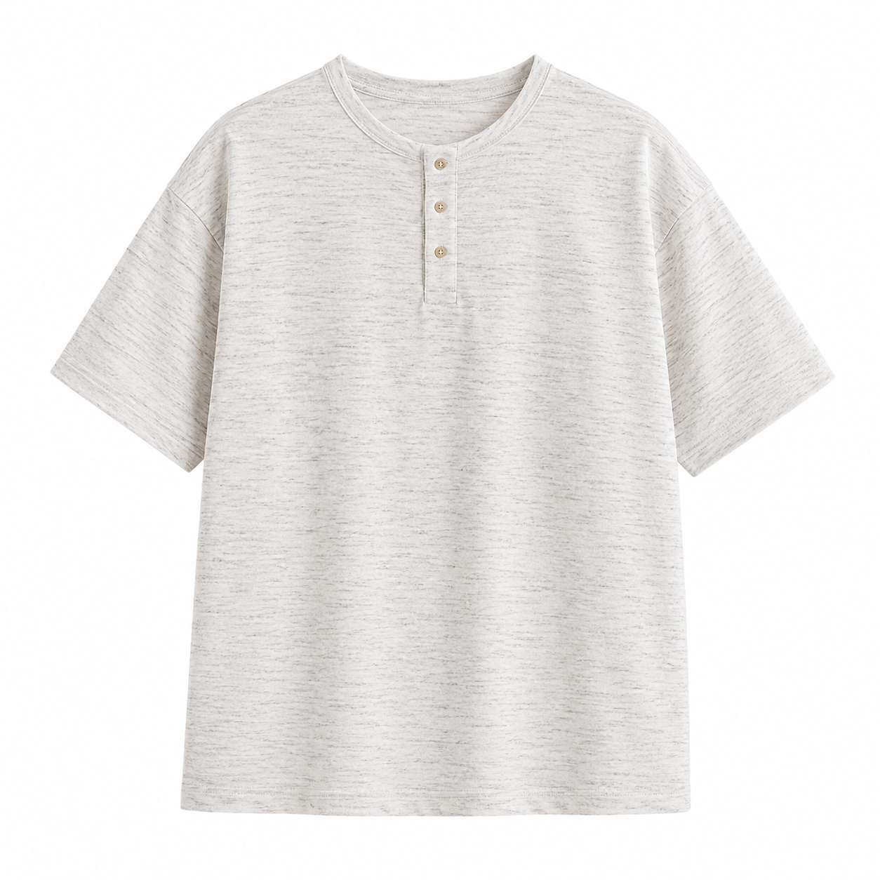 Henley T-Skjorte til Herre i Lyocell | Kortermet Topp med Lag-på-Lag Design