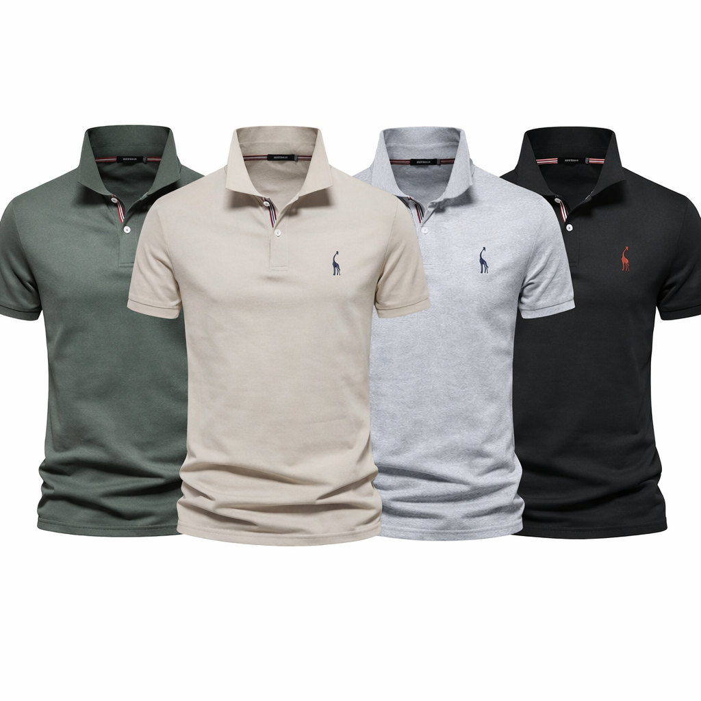 Klassisk Pique Polo for Herre – Kortermet i Bomull, Ensfarget og Perfekt til Sommeren Pakke
