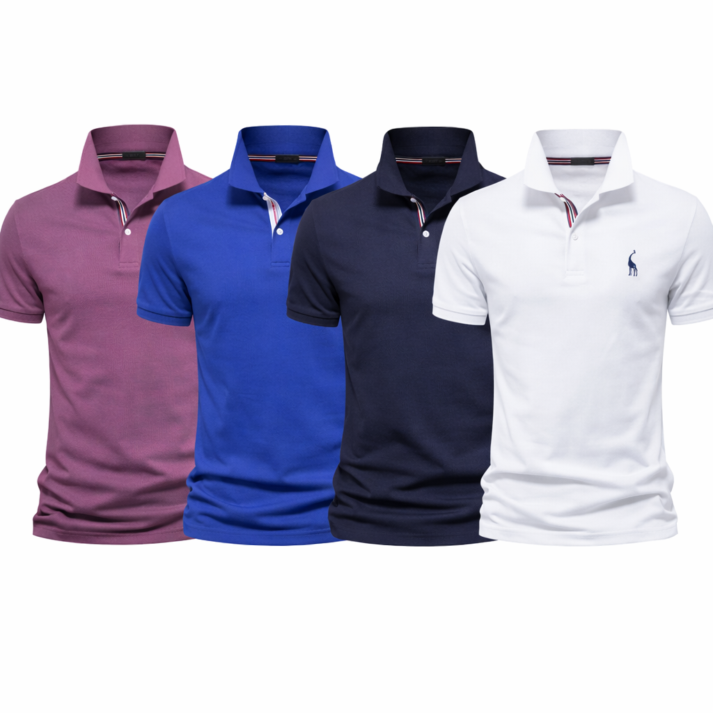 Klassisk Pique Polo for Herre – Kortermet i Bomull, Ensfarget og Perfekt til Sommeren Pakke