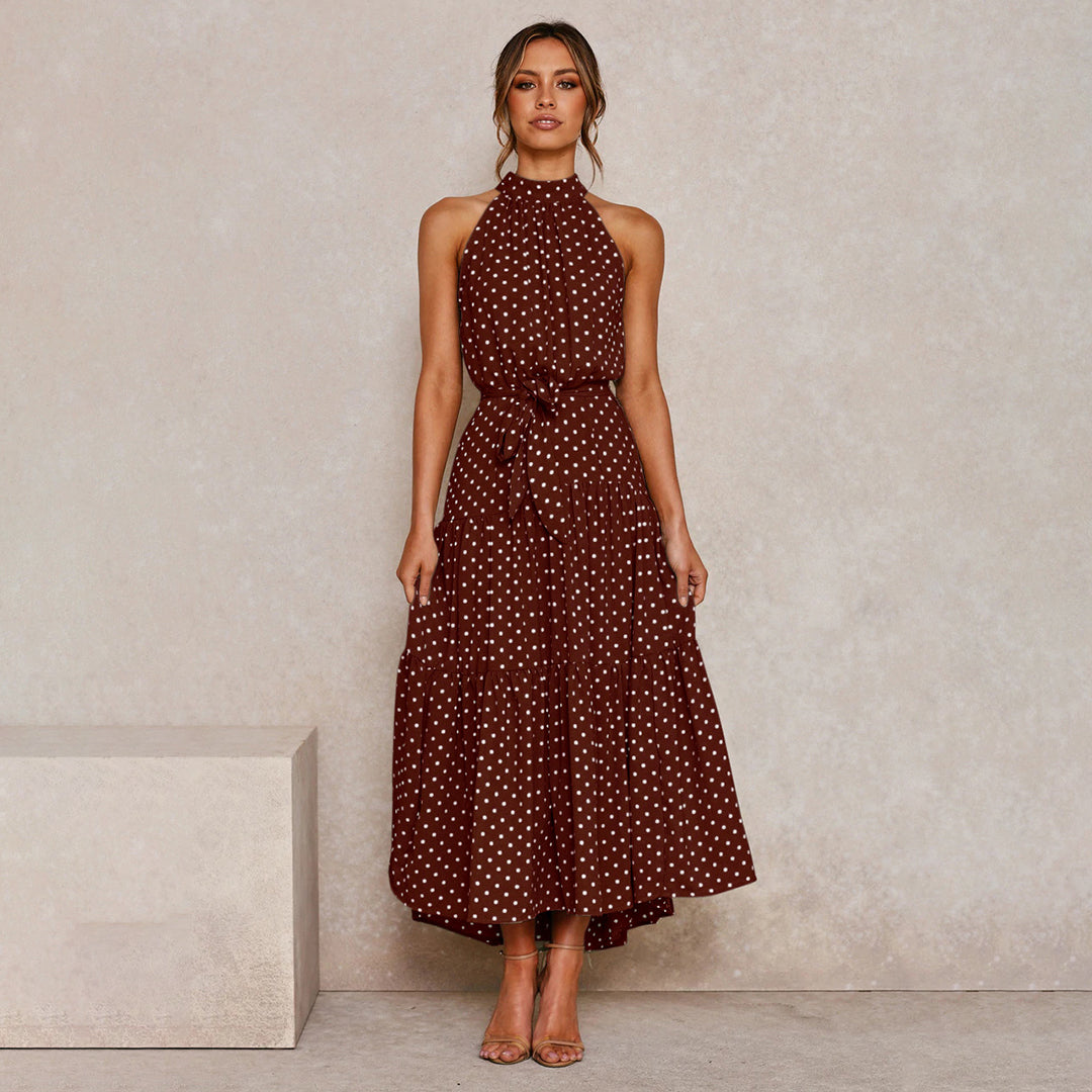 Elegant lang polka kjole