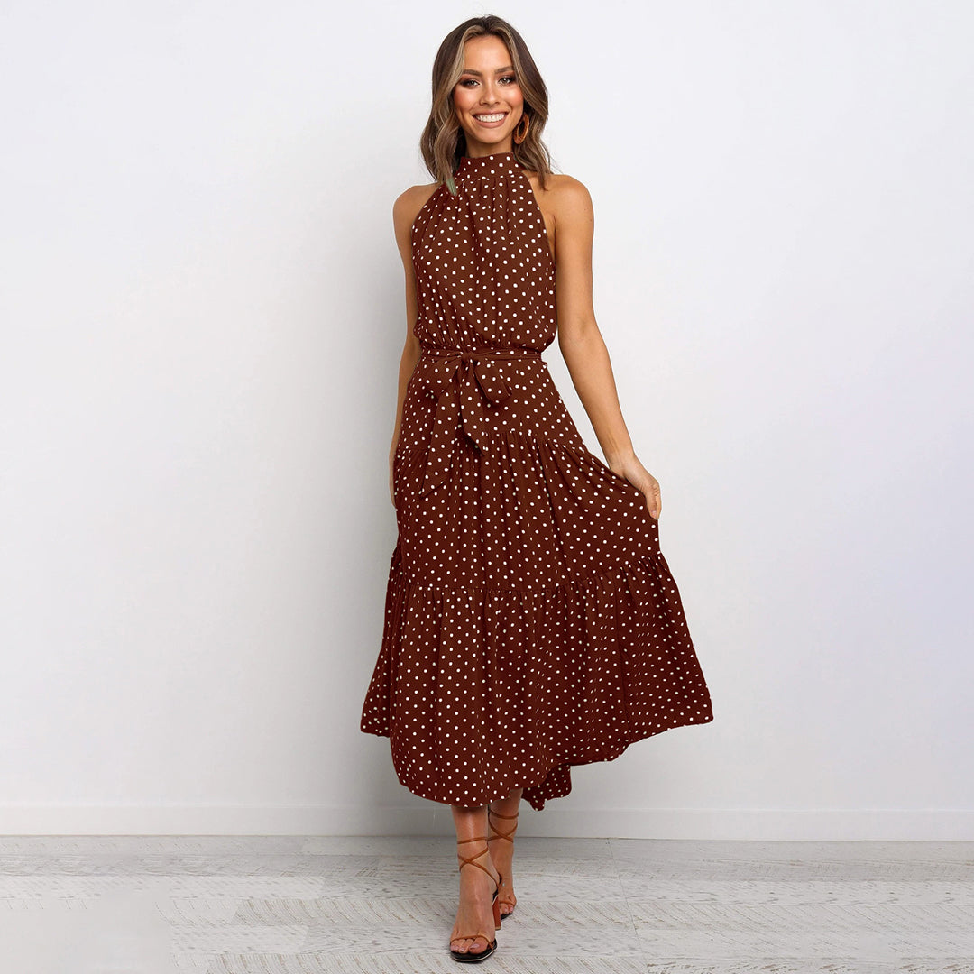 Elegant lang polka kjole