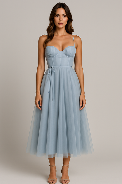 Korsett Chiffon Midi Kjole