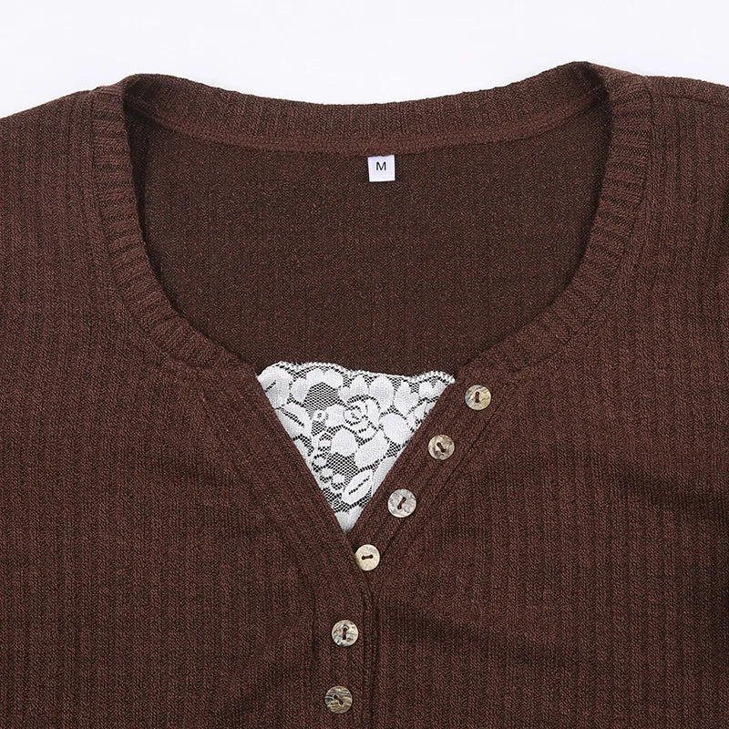 Slim Fit Langermet Strikket Topp