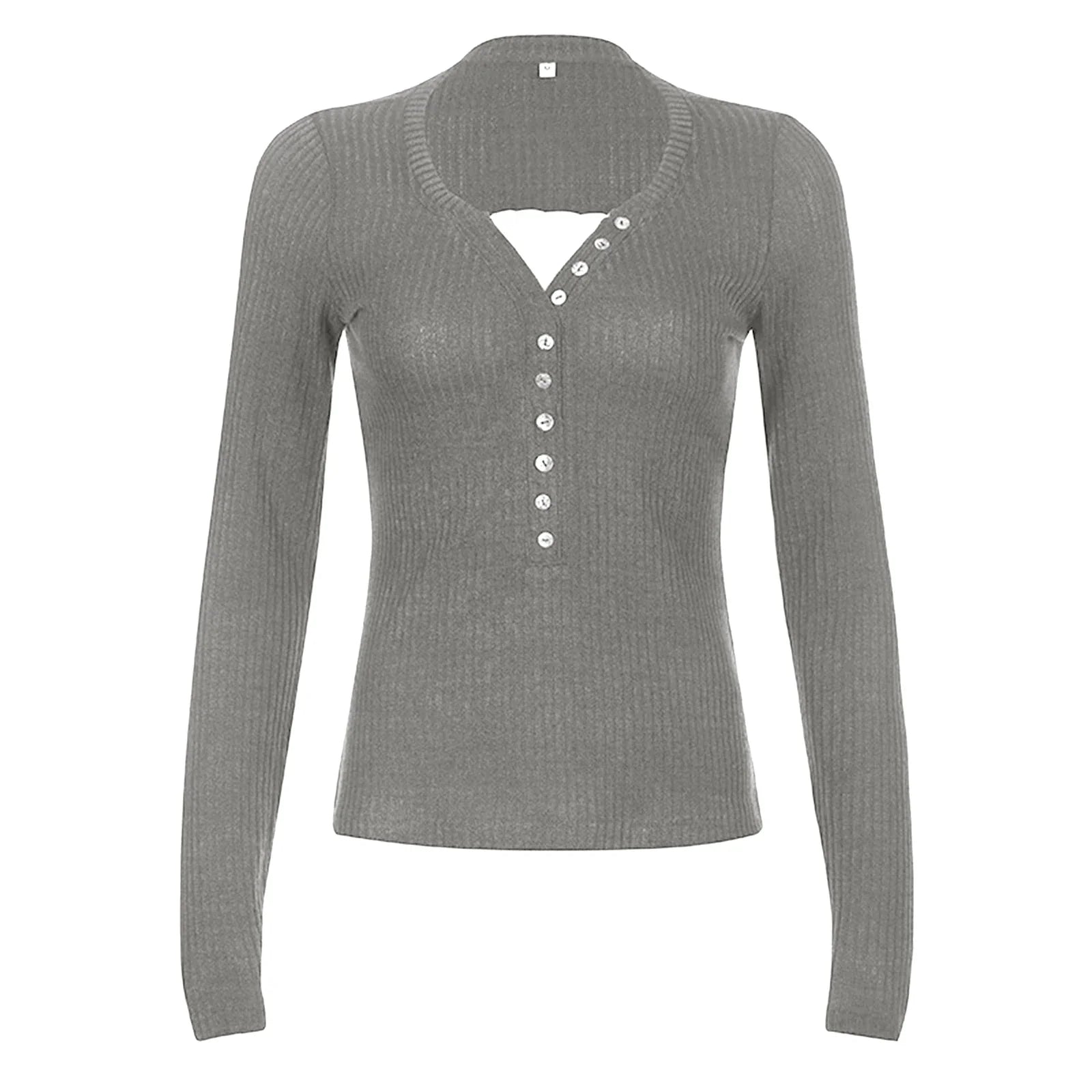 Slim Fit Langermet Strikket Topp