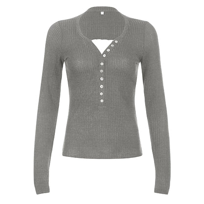 Slim Fit Langermet Strikket Topp