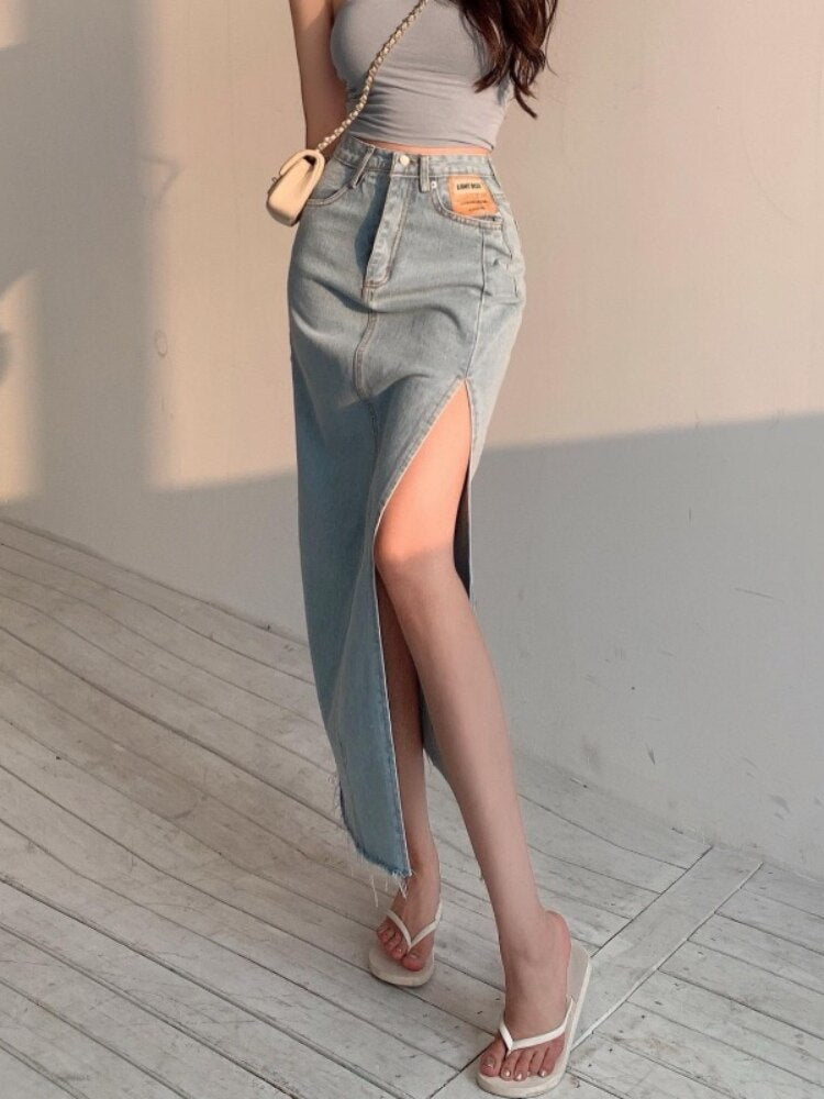 Vintage denimskjørt