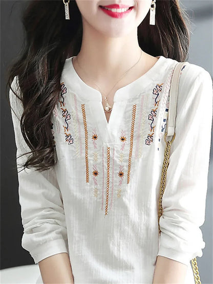 Vintage bluse med broderi