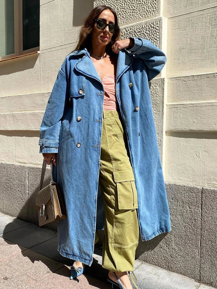 Trenchcoater i denim