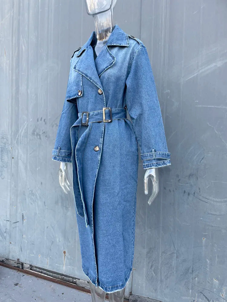 Trenchcoater i denim