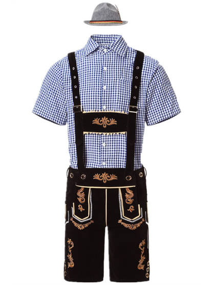 Oktoberfest kostyme herre med lederhosen-shorts og seler – bilde 3