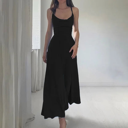 Elegant maxikjole med draperinger