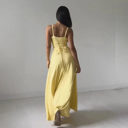Elegant maxikjole med draperinger