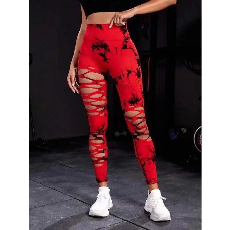 Cropped Tie Dye Fitness Leggings for dame