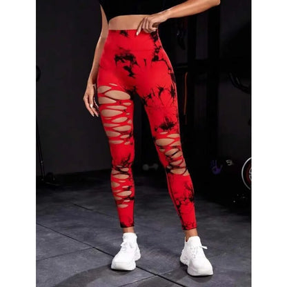 Cropped Tie Dye Fitness Leggings for dame