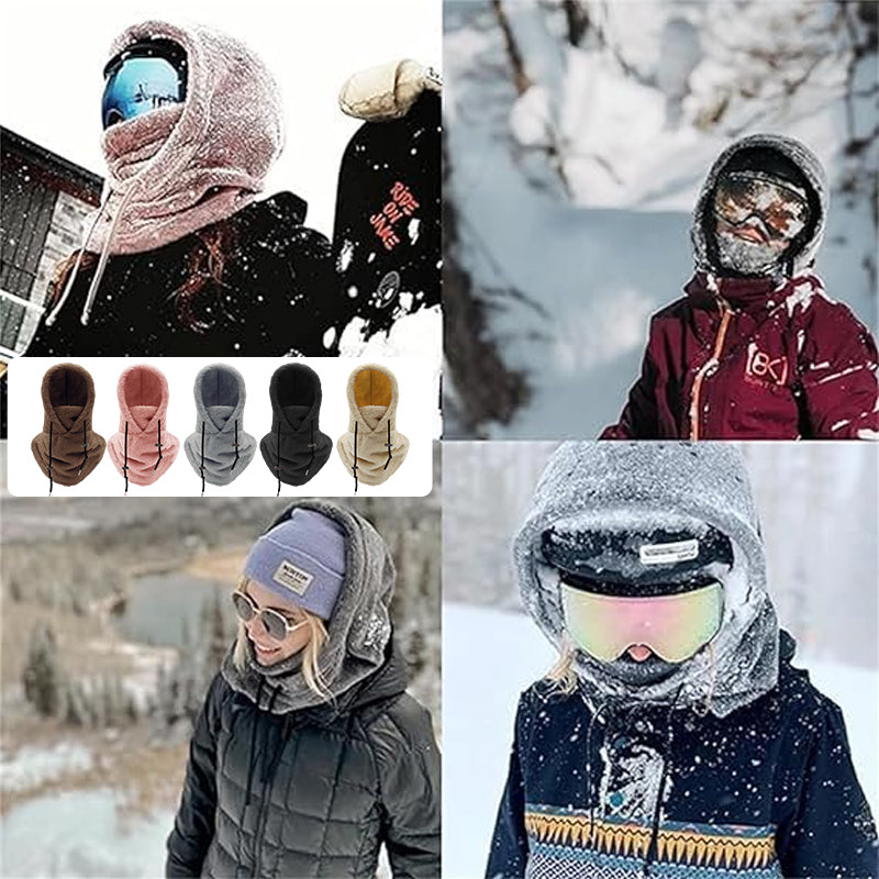 Skimaske med hette i sherpa
